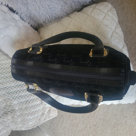 Givenchy Rare Vintage Speedy Handbag Monogramed Black Suede - Picture 12 of 16